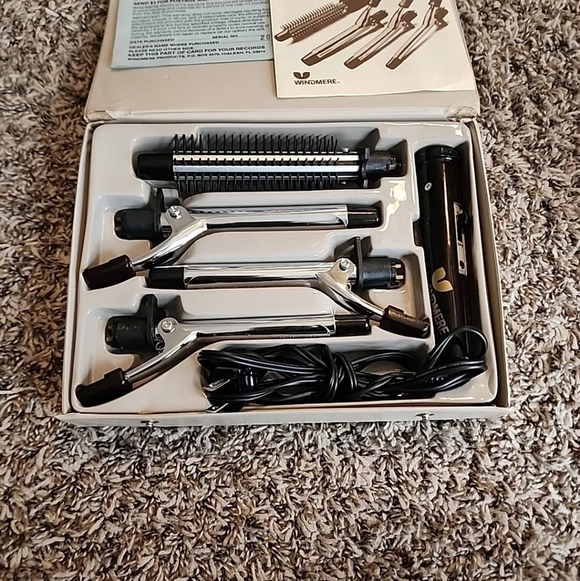 Windmere 4 Way Curls Vintage Curling Iron Set 4 in 1 Attachments